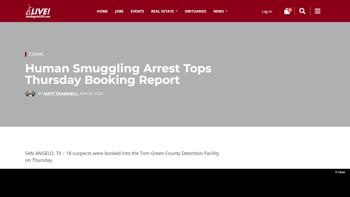 Human Smuggling Arrest Tops Thursday Booking Report - San Angelo LIVE!